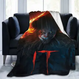 Pennywise Horror Movie Halloween Blanket Ultra-Soft Warm Plush Soft Throw Gifts Lightweight Flannel Blankets for All Season Bed Couch Chair Living Room 50"x40" Small for Kids