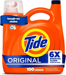 Liquid Laundry Detergent, Original Scent, 125 fl oz, 100 Loads, Boosted Clean Even in Cold Water with Concentrated Washing Soap