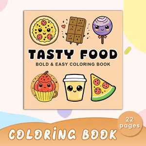 1pc TASTY FOOD Coloring Book, Beautiful Pattern Design, Relieve Stress and Mood, Suitable for Family Gatherings, Easter, Thanksgiving, Christmas, New Year, Valentine's Day Holiday Gifts