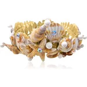 Leaf Shell Mermaid Headband Crown, Fashion Hair Accessory for Girls