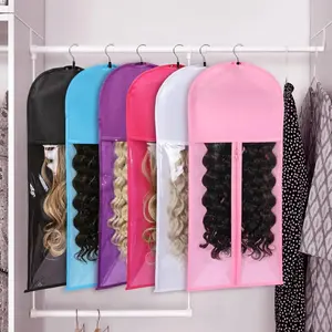 2/4/6/8/12/18PCS Wig Storage Bags with Hanger, Dustproof Zipper Wig Organizer for Multiple Wigs, Hair Extensions Storage for Home Salon Travel Window Set Moisture Protection, Cover, Dustproof Protection