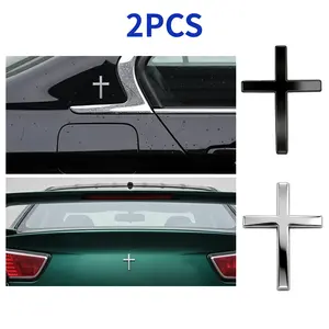 2PCS Christian Cross Gift Set - 3D Emblem Badge Car Exterior Sticker, Universal Durable Decal for Motorcycle & SUV, Easy Application Stylish Accessory Christmas Gift