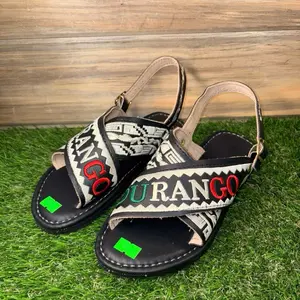 Durango Sandals- huaraches with Bold Lettering and Green Accents for Stylish Wear