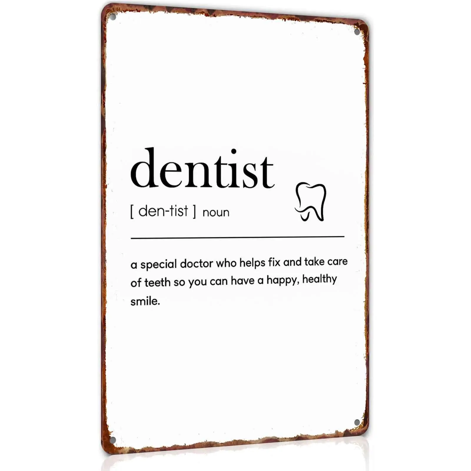 Dentist Metal Sign Wall Decor, 8x12 Inch Inspirational Tin Plaque for Home, Office, Bedroom – Decorative Gift