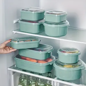 Reusable Food Storage Containers Set with Lids, Multi-Functional Kitchen Organizer for Fruits Vegetables, Refrigerator Freshness Boxes