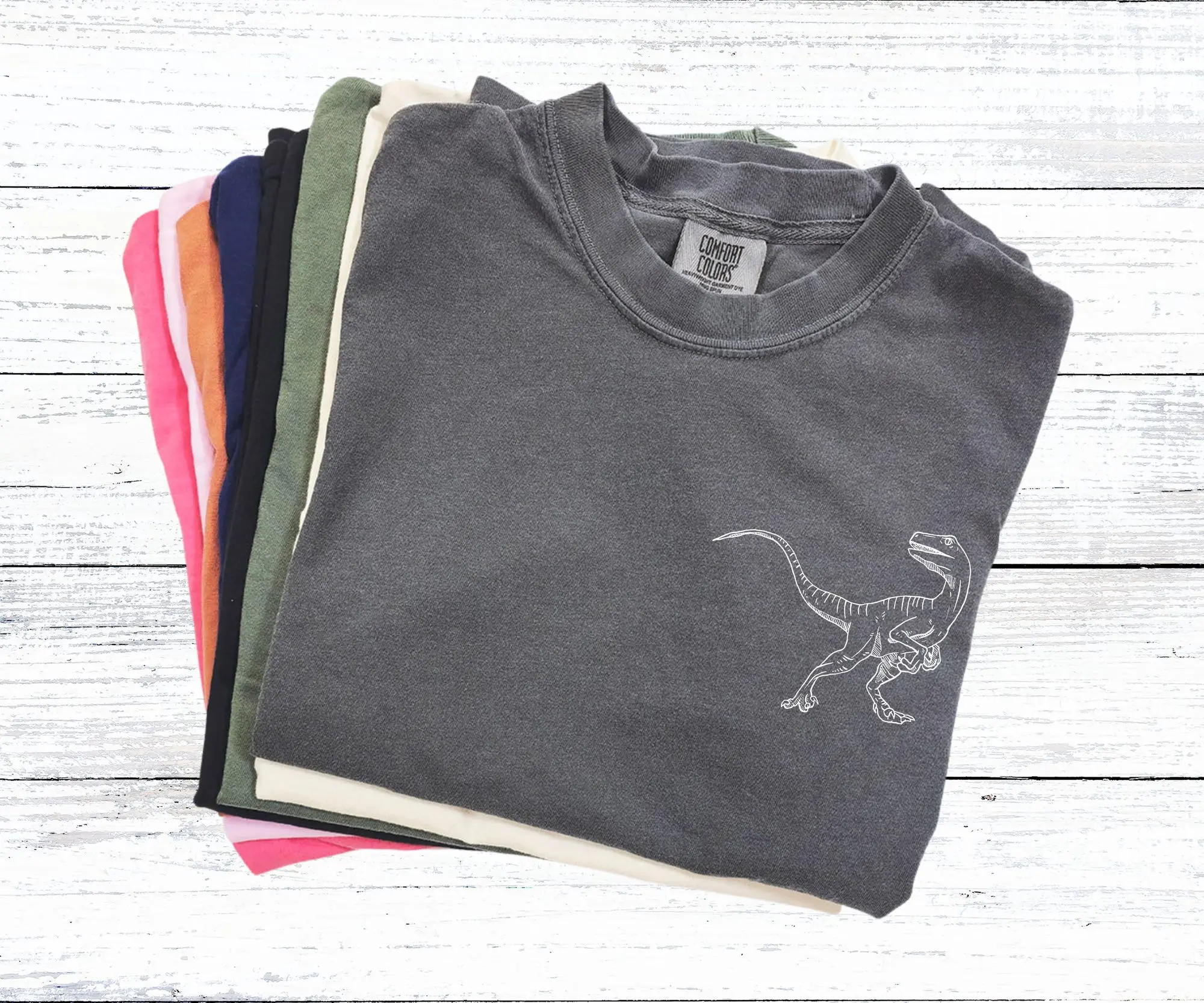 Velociraptor Shirt, Jurassic Dino Tee for Boys Girls Men Women, Birthday Party Dinosaur Shirt, Comfort Colors