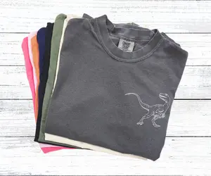 Velociraptor Shirt, Jurassic Dino Tee for Boys Girls Men Women, Birthday Party Dinosaur Shirt, Comfort Colors