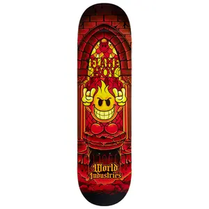 World Industries Skateboard Deck Flameboy Stained Glass 8.5" x 32.25"