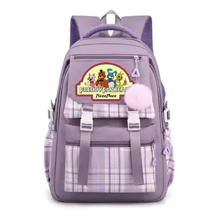 FNAF Backpacks Women's Classic Cartoon Laptop Backpack Travel Daypack Business Bag Large Capacity Multi-Function - Purple