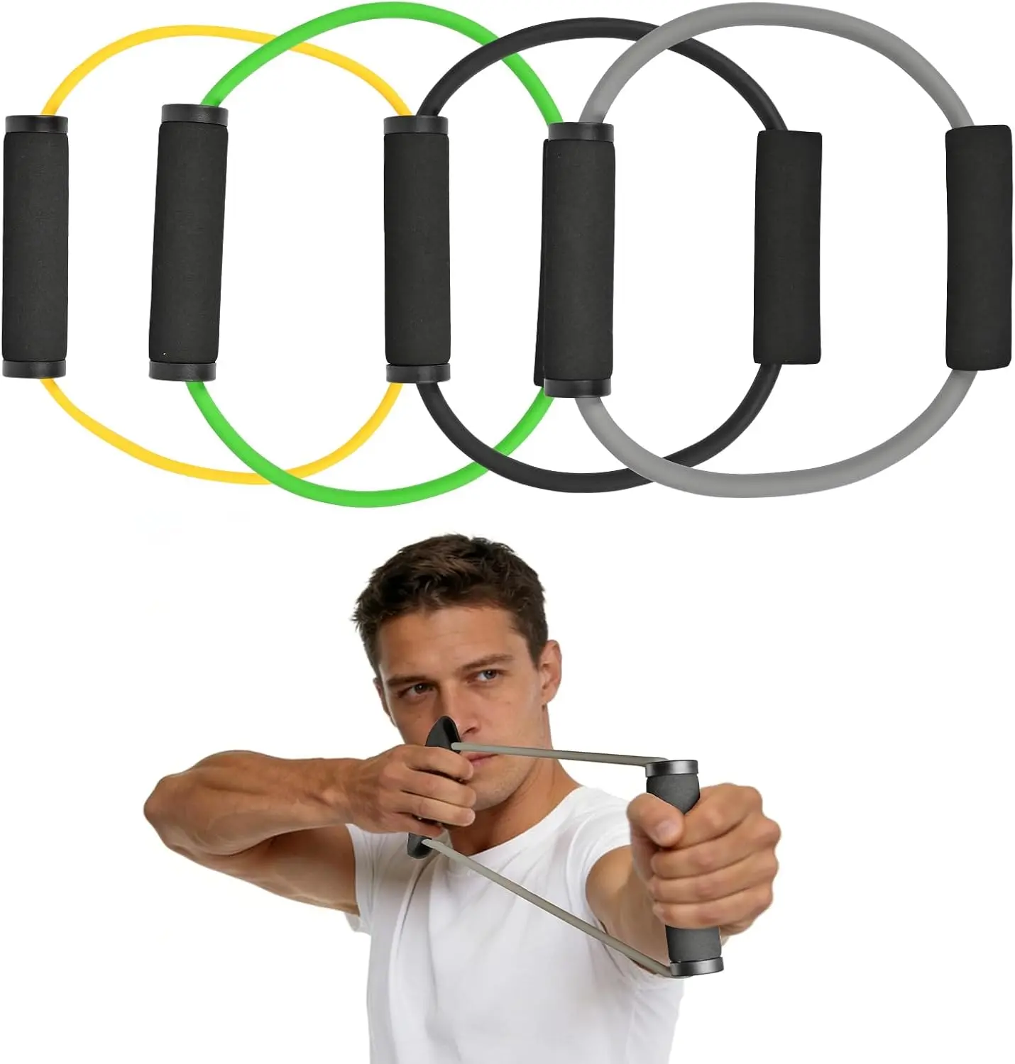 Archery Bow Trainer - 20 30 40 50 LBS Bow Strenth Trainer Latex Draw Training Aid Archery Shot Trainer Workout Resistance Band for Bow Shot Practice Accessories