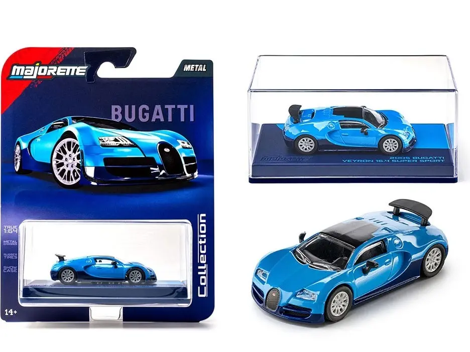Majorette 1:64 Collector Series Wave 4 2005 Bugatti Veyron Blue Diecast Model Car 1024-3I