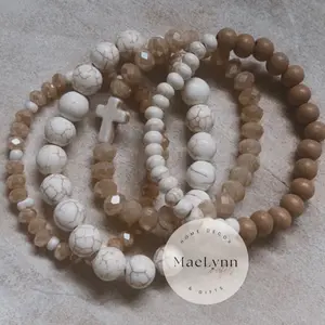 Religious neutral beaded bracelet stack