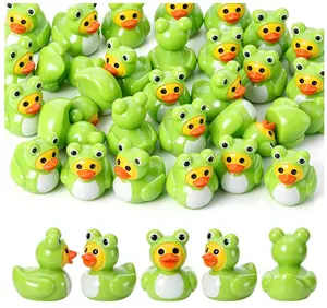 50 PCS Frog Ducks, Mini Resin Frog Ducks Bulk, Tiny Resin Animals Figures to Hide, Cute Toy Figures for Miniature Dollhouse Potted Plants Cake DIY Home Decoration Party Favors