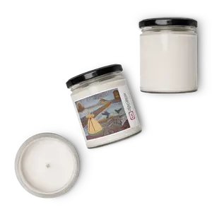 Scented Soy Candle Decor Glass Jar 2.8" x 3.5" Smooth Apple Perfume with Cotton Wick 50-60 Hour Burn Time Home Ornaments
