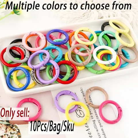 Metal O-ring Keychain Buckle, 10pcs/set 25mm Round Keychain Buckle, DIY Jewelry Accessories for Keychain Making, DIY Jewelry Accessories, Key Ring Accessory