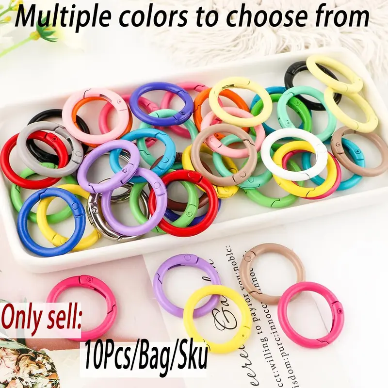 Metal O-ring Keychain Buckle, 10pcs/set 25mm Round Keychain Buckle, DIY Jewelry Accessories for Keychain Making, DIY Jewelry Accessories, Key Ring Accessory