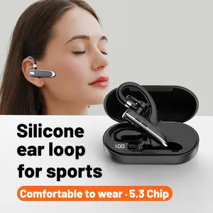 INSONIXN ONIXN Bluetooth Single Ear Business Earphones with Microphone 800mAh Charging Case 100 Hours Battery Life Noise Reduction Clear Audio 5.3 Wireless Bluetooth for Work Outdoor Exploration - Button