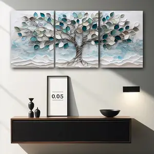 Tree of Life Framed Canvas Wall Art - 3pcs Set,  Premium Quality for Home & Office Decor, Perfect for Room Decor