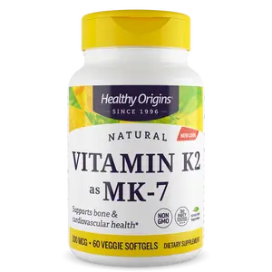 Healthy Origins - Vitamin K2 as MK-7 - 100 mcg Veggie Softgels Supports Bone Cardiovascular Health - 2 Sizes
