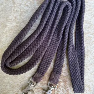 Brown Cotton Flat Cotton 7’ Contest Barrel Roping Trail Style Rein