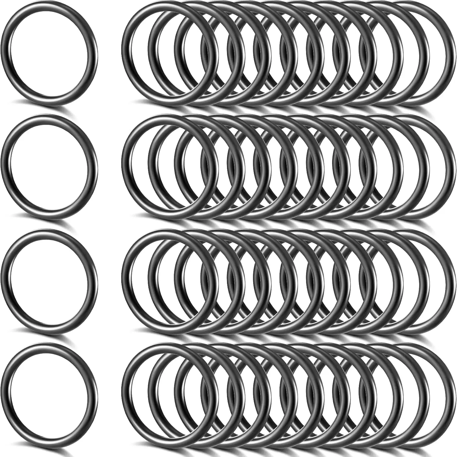 50-Piece Car Bumper Fender Fasteners Kit - Black Washers, Quick-Release Fasteners with Rubber Bands for Automotive Applications