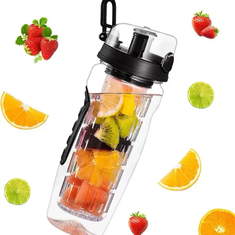 Fruit Infuser Water Bottle with Removable Fruit Chamber – Leak-Proof Reusable Hydration Cup