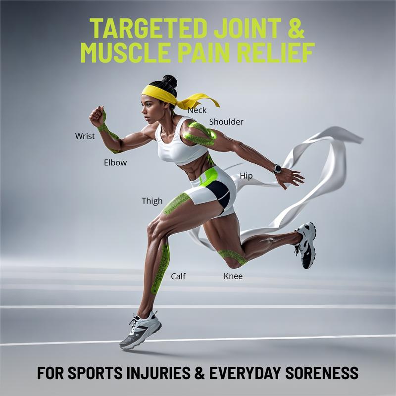 FitPoint Kinesiology Tape – 2 Rolls (40 Pre-Cut Strips) – Ultra-Sticky Athletic Tape for Joint Support – Elastic Kinesio Tape for Knee, Wrist, Ankle – Black & Green FitPoint Kinesiology Tape – 2 Rolls (40 Pre-Cut Strips) – Ultra-Sticky Athletic Tape for Joint Support – Elastic Kinesio Tape for Knee, Wrist, Ankle – Black & Green