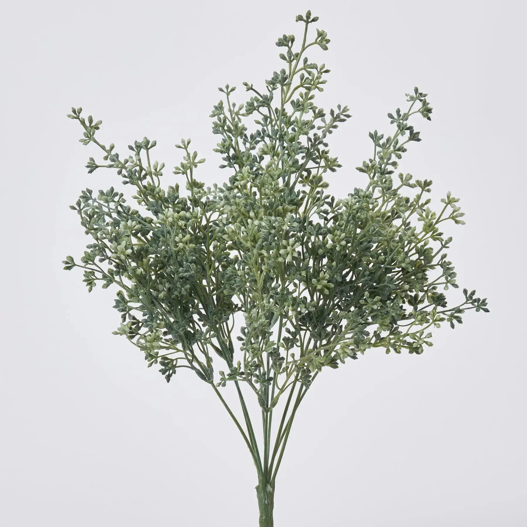 Gray Green Seeded Eucalyptus Artificial Flower Bush Bouquet - 17" Bendable Full Wiring Artificial Shrubs, 7" Wide Floral Decor for Interior Styling by Designers, Home Decor Greenery Spray