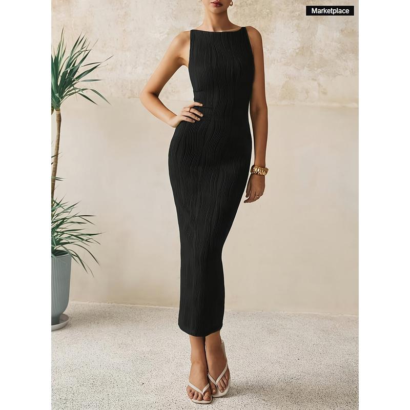 Women's Elegant Off-Shoulder Backless Sleeveless Long Formal & Casual Sundress - Vibrant Emerald Green, Machine Washable Summer Sheath Dress with Slit Hem for Weddings, Beach Vacations & Evening Events, Casual Summer Dresses