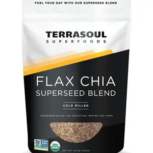 Terrasoul Superfoods Organic Flax Chia Blend, 16 oz - Superseed Boost for Energy & Wellness