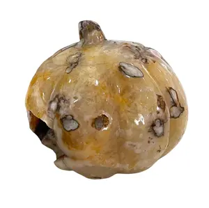 1~2 Counts Pink Flower Agate Pumpkin Crystal Stochastic From IG Crystal