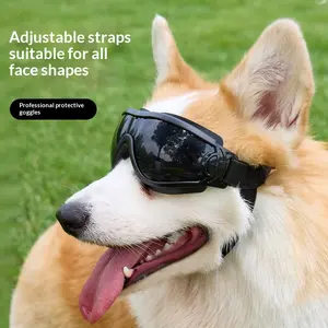 Cool UV Protection Dog Sunglasses - Adjustable Pet Goggles with Elastic Strap, Anti-UV & Windproof for Outdoor Adventures, Stylish Shades for Dogs