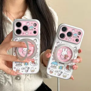 Cute Bunny Stand Case for Apple iPhone 17 Pro Max, iPhone 16 Pro Max, iPhone 15 Pro Max, Creative Fashion Phone Cover