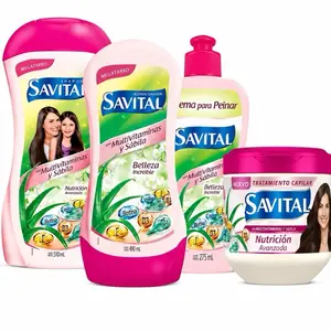 Savital Nourishing Hydrating Haircare 4-Pack - Amino Acid Cleanser Shampoo (510mL), Restore Conditioner (490mL), Treatment (425mL), Styling Cream (275mL)