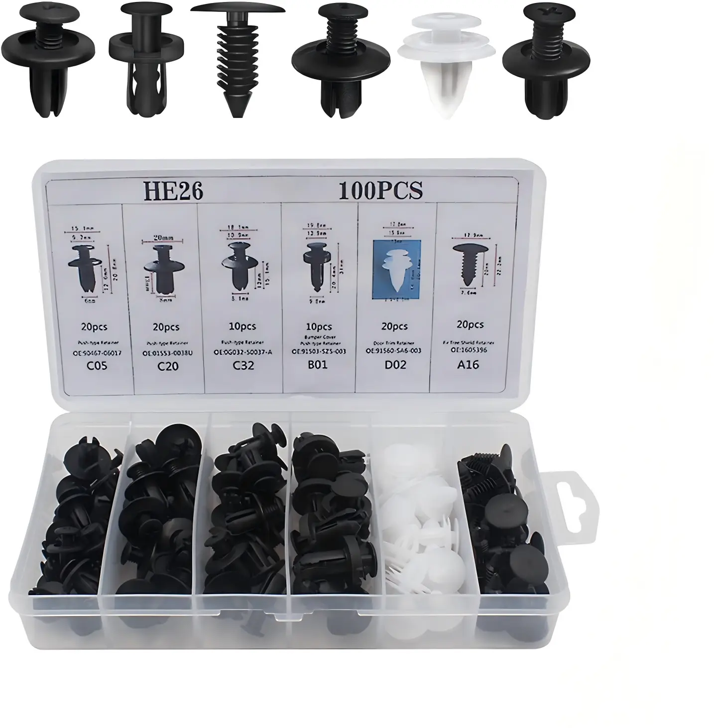 Auto Universal Retaining Buckle Nylon Pin, Car Trunk Lid Liner Expansion Screw, Fender Plastic Fastener Clip