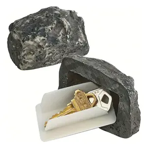 New Key Hider Outdoor Courtyard Hidden Door Key Box Simulation Small Stone Decoration, Disguised Hidden Key Box, Not Easy to Be Discovered