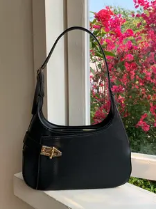 Niche Functional Black One-shoulder Underarm Bag, Multi-pocket Chain-decorated Leather Crossbody Bags, Dark Punk Fashionable Classic Design, Versatile and Suitable for Daily Travel, Shopping, Etc., Casual Shoulder Bag, Chic Chain Crossbody