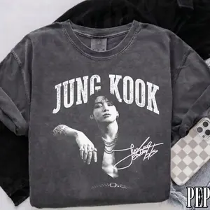 Jungkook Vintage Black and White 90s Styles Shirt,  Army Fan Gift, Bangtan Comeback, Merch, Army Kpop, Kpop Fan Gift Tee CBU