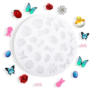 Spring Silicone Mold for 3D Nail Art – Bunnies, Butterflies, Flowers & More