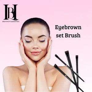 HennovaBrow Brush Set - 4 Piece Professional Brow Brushes for Browing and Styling