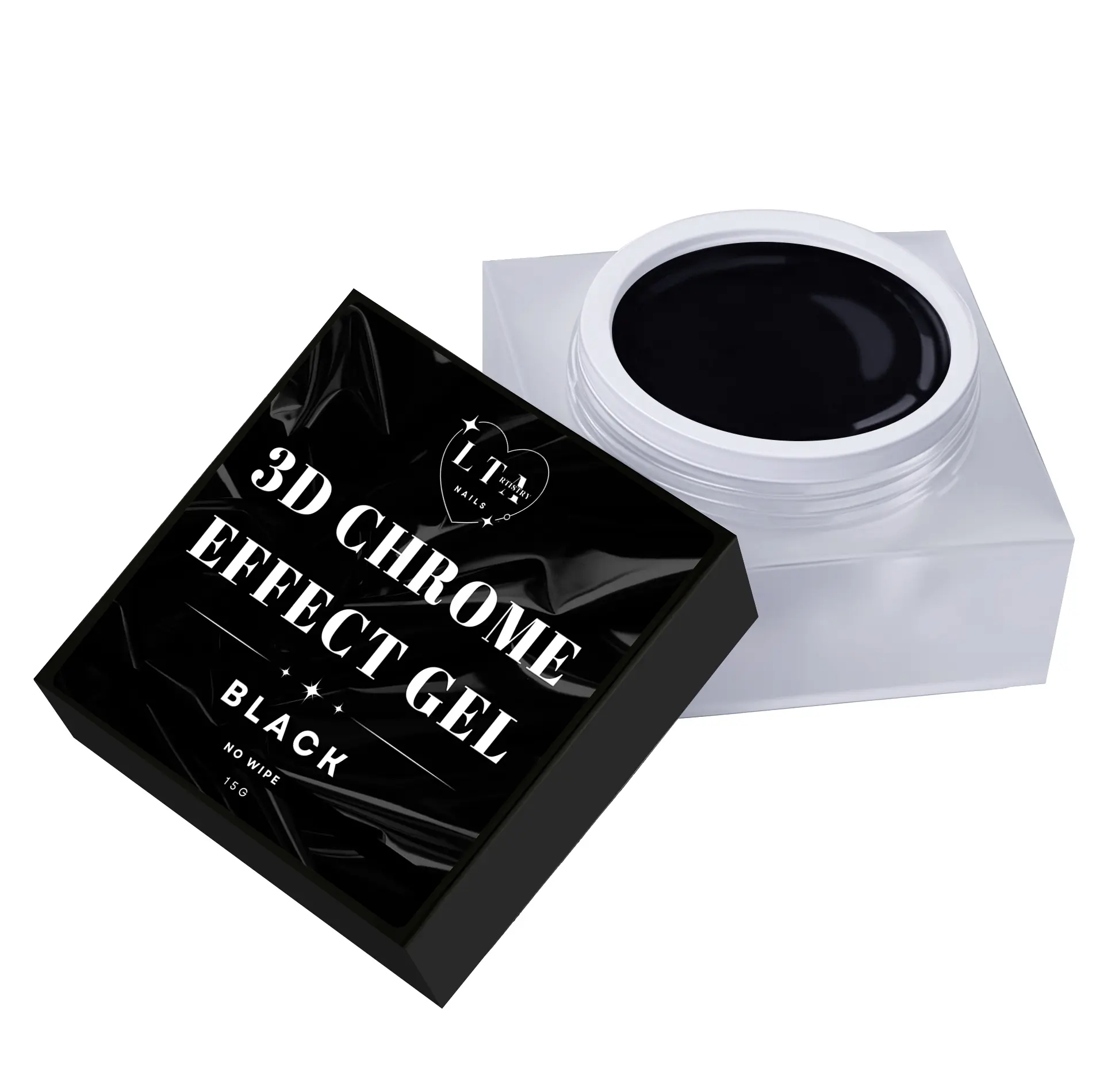 3D Chrome Effect Gel in Black: Nail Nail Art 3D Chrome Effect Gel in Black: Nail Nail Art