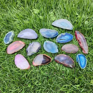 Dyed Agate Slice - Color Enhanced Natural Stone 1pc