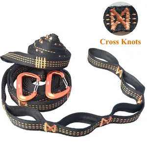 Outdoor Hammock Straps Ultra Long 280cm Fabric and 7075 Aluminum Hooks, Adjustable Rings, Lightweight Hammock Strap, Durable Outdoor Use