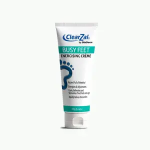 ClearZal Busy Feet Cooling Cream | 7% Urea & Menthol Lotion for Active Lifestyles, After-Workout Recovery & Daily Foot Care for Dry Tired Feet (3.4oz)