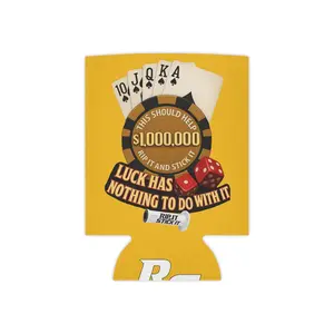 Luck has nothing to do with it Lucky -Themed Can Cooler - Perfect for Parties, Poker Nights, Gifts, Beer Lovers, Luck Drawings