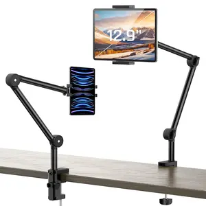 Tablet Stand for Desk, Aluminum Alloy Foldable Tablet Arm Mount Holder Compatible with iPad 10/9th, iPad 13/12.9/11" M3 M4 M5 Pro Air, For Samsung Galaxy Tab & More 7-15.6" Tab Portable Monitor