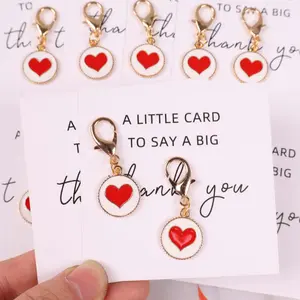 A set of 2,5 or 10 love, Heart thank-you keychains, party decoration gifts, comes with a thank-you card, suitable for family gatherings, birthdays, holiday parties, weddings, anniversaries, friendship gifts, Valentine's Day gifts