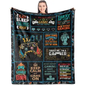 Gamer Gifts for Boys/Men/Girls/Women, Best Gaming Gifts for Video Game Lover, Game Room Decor for Gamers, Birthday Gameboy Blanket for Teens/Kids Soft Throw 50" x 60"