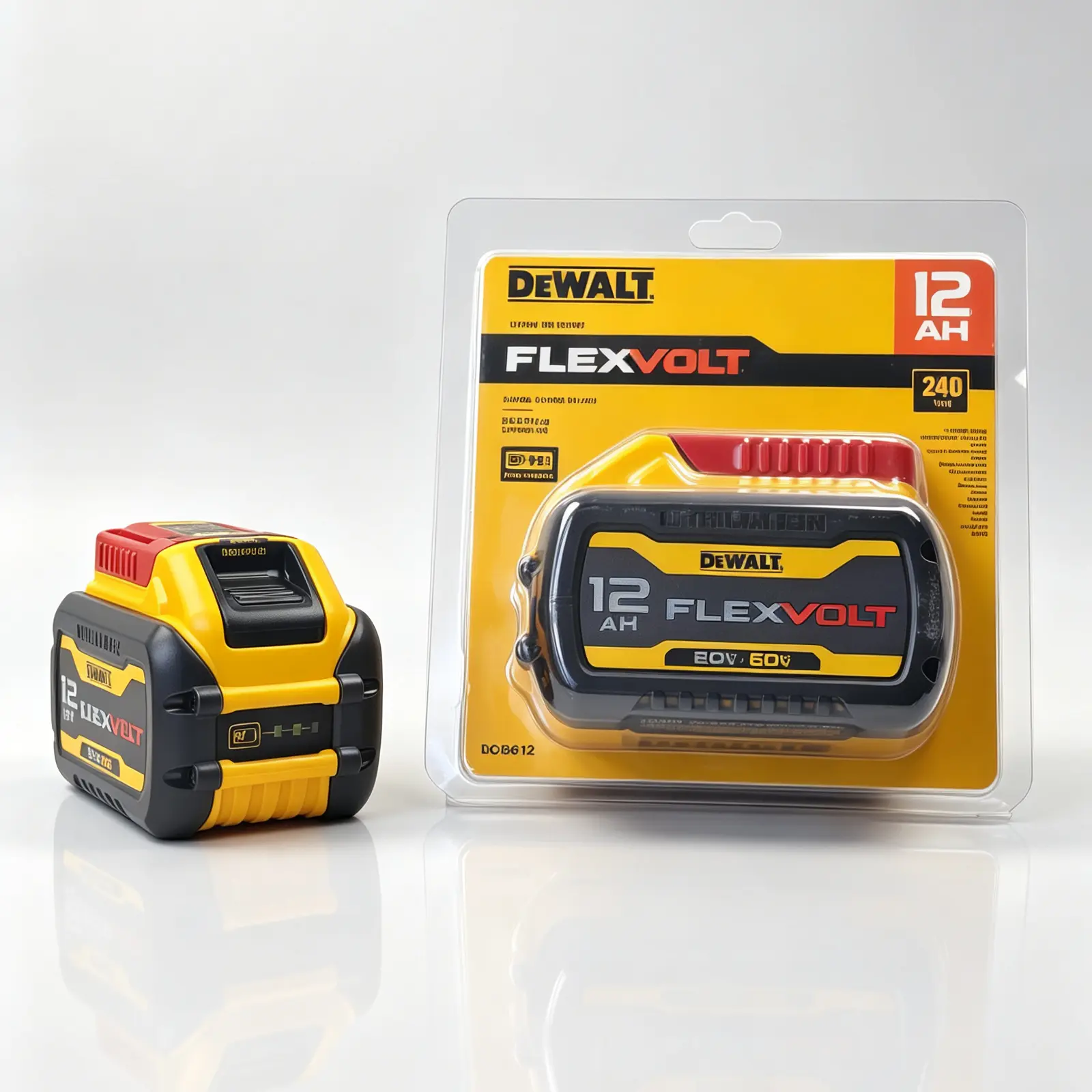 Dewalt 20V/60V Max Flexvolt Dual Voltage 12.0Ah 240Wh Battery for Cordless Power Tools, 21700 Cells, 3-LED Gauge, Overcharge Protection, Compatible with DCB606-DCB609-DCB612, Ideal for Framing-Remodeling-Concrete Jobs