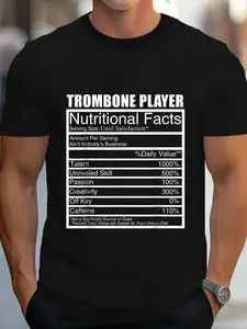 100% Cotton Trombone Apparel Trombone Lover Gift Trombone Player T-Shirt Women's Men's Graphic Tee Crew Neck summer vacation Tops